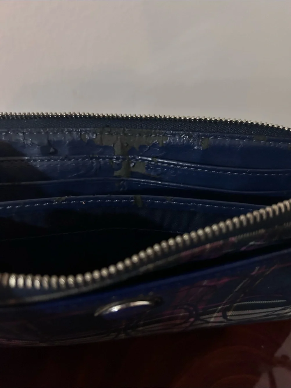 Coach Plaid Signature Wristlet in Navy with Pink & Cream Accents